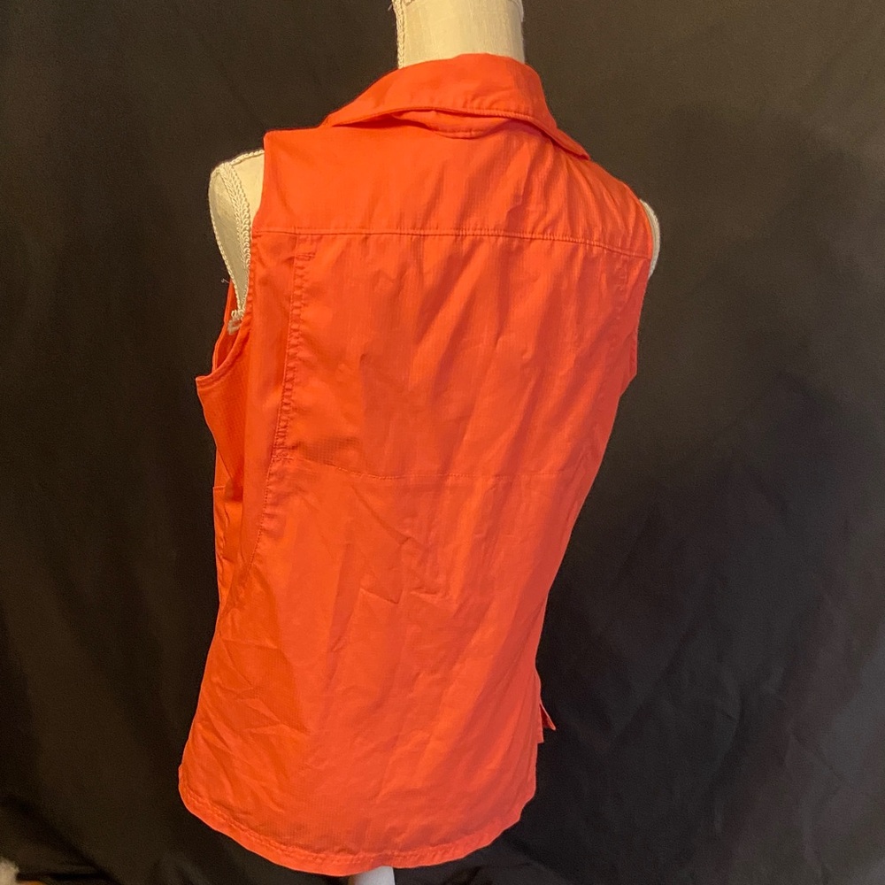 Columbia Women's Sleeveless Button-Down Shirt - Bright Orange - Picture 5 of 7